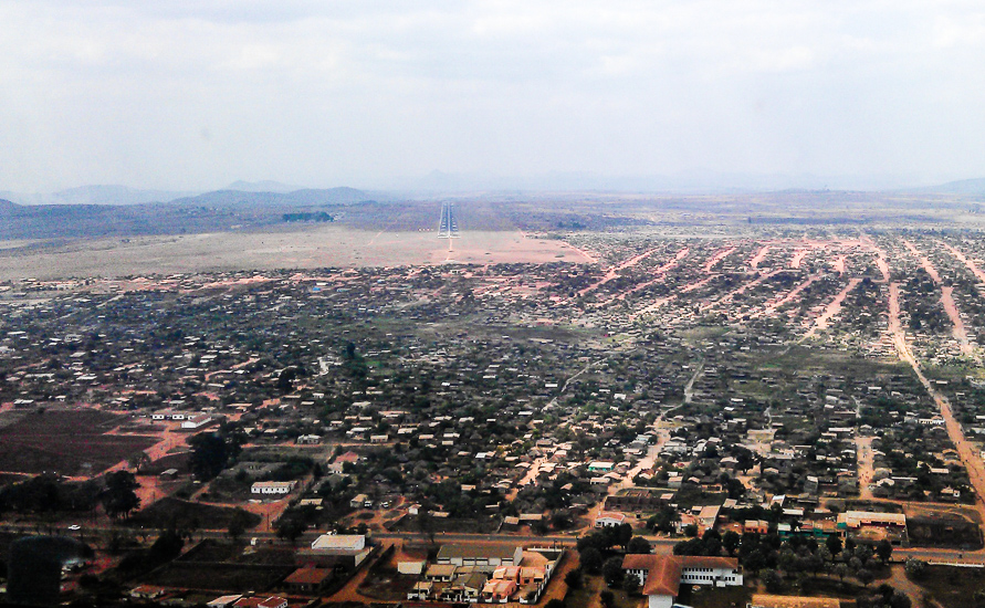 Landing at Lichinga, Mozambique