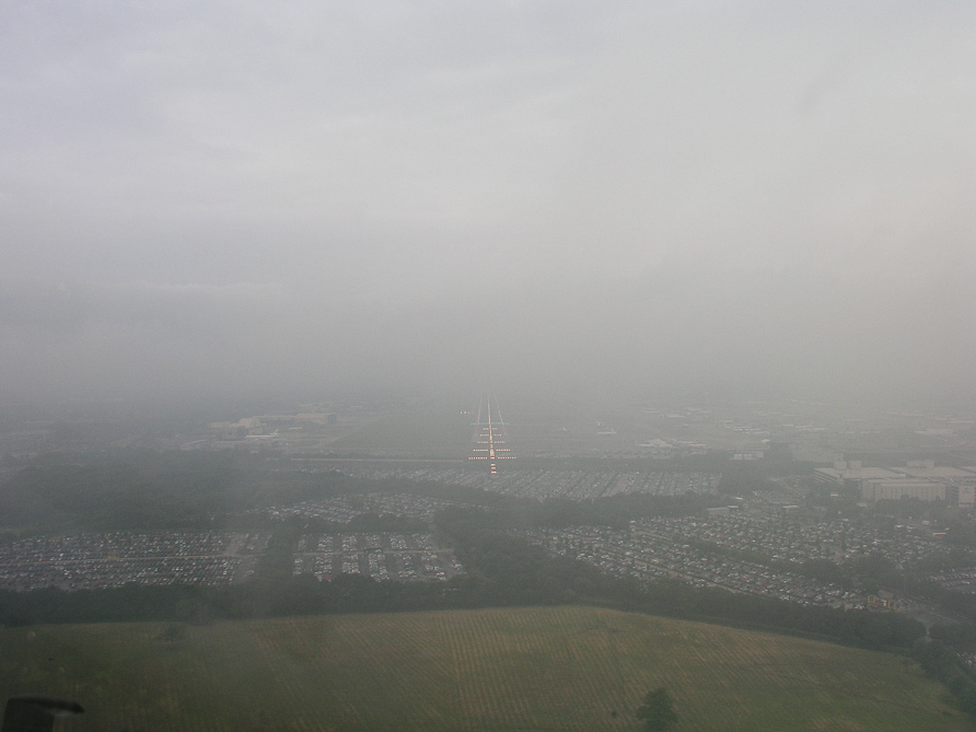 Landing Gatwick, near London.