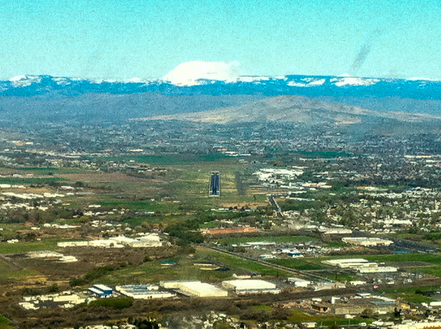 Landing Yakima, Washington.